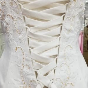 Vintage Corseted Wedding Gown with Pekaboo Panel f